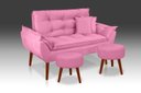 Ver imagem 1 de Kit Namoradeira+ 2 Puff Redondo+ 2 Almofadas Suede Rose-Rv Decora