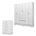 Ver imagem 1 de Cômoda Astral e Guarda Roupa Casal Flash 2 Branco Flex - Demóbile