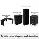 Ver imagem 2 de Conjunto Home Office 4 Peças com 1 Mesa em L, 1 Estante, 1 Gaveteiro e 1 Armário para Escritório Pre