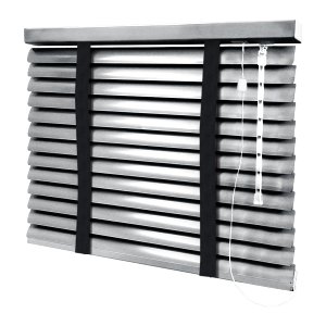 Persiana Horizontal - 1,70m Larg X 1,20m Alt - Alumínio 50mm com Fita Decorativa - Cor: Prata - Fita