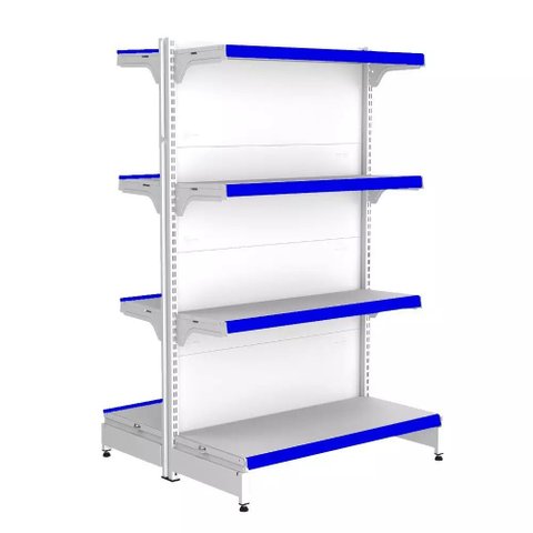 Gondola Centro 137 Fit Inicial Branco 8 Bandeja Pe Azul