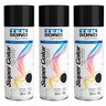 Kit Pintura 3 Latas Tinta Cor Preto Brilhante Uso Geral - 1