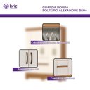 Ver imagem 4 de Guarda Roupa Solteiro 06 Portas 02 Gavetas Alexandre Bs04 Cinamomo Off White - Henn - Briz