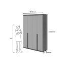 Ver imagem 2 de Guarda Roupa 4 Portas (2 c/Espelho) e 2 Gavetas Alonzo Branco - Lopas