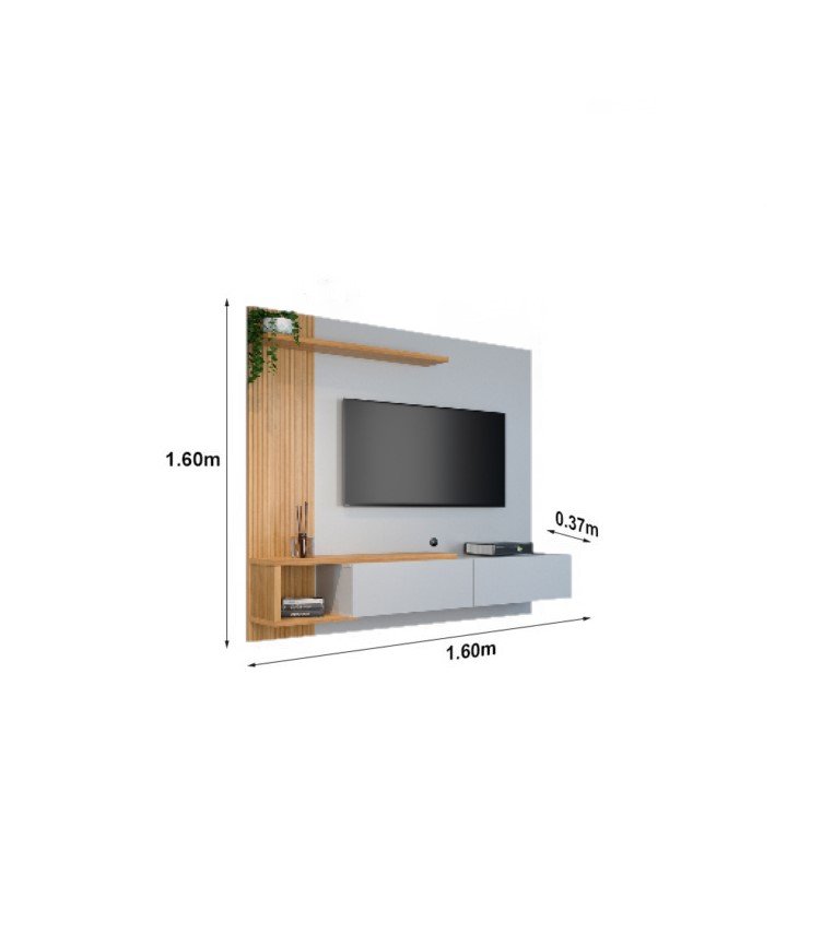 Painel para TV ate 60" Off White/Cinamomo Los Angeles Valde Moveis - 2