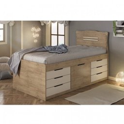 Cama Solteiro Multifuncional 7 Gavetas Florença Espresso Móveis - 1 Cama Solteiro Multifuncional 7 Gavetas Florença Espresso Móveis - 1