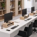Ver imagem 1 de Kit 03 Suportes para Monitor Stand Home Office Lap 63 cm L03 Amadeirado - Lyam