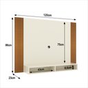 Ver imagem 2 de Painel Milão para Tv até 43 Polegadas com 02 Nichos - Via Nossa - Off White e Ripado