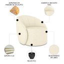 Ver imagem 3 de Poltrona Sala Decorativa Redonda 91cm Steve Linho Bege I01 - Mpozenato