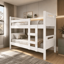 Ver imagem 1 de Beliche Solteiro Elo Reforçada 100% MDF Vira Duas Camas com Grade de Proteção - Branco
