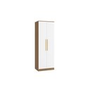 Ver imagem 1 de Guarda-roupa 2 Portas 2 Cabideiros Kappesberg Adapt Nogueira/branco 80cm