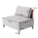 Ver imagem 6 de Sofá Dream Box Moderno Módulo 80cm Bege com Courino Terracota - Rede Móveis