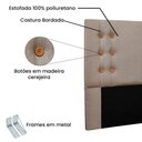 Ver imagem 3 de Cabeceira Queen Cléo para Cama Box Estofada Linho Areia Loja Sheep