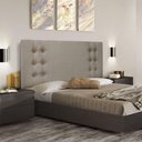 Ver imagem 5 de Cabeceira Queen Cléo para Cama Box Estofada Linho Areia Loja Sheep
