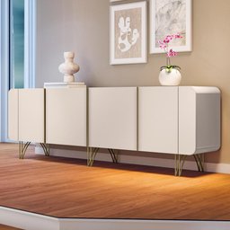 Balcão Buffet Saluti 4 Portas Off White - Hb Móveis - 2