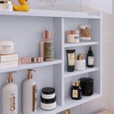 Ver imagem 4 de Espelheira de Banheiro Armário Suspenso 1 Porta com Prateleira Organizador Luxo - Branco