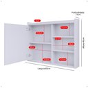 Ver mais imagens de Espelheira de Banheiro Armário Suspenso 1 Porta com Prateleira Organizador Luxo - Branco