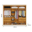 Ver imagem 4 de Guarda Roupa Oslo 6 Portas 4 Gavetas com Espelho Mdf - Mademarcs