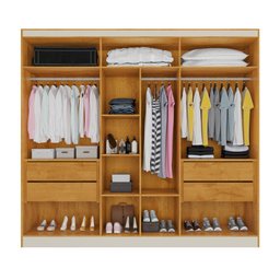 Guarda Roupa Oslo 6 Portas 4 Gavetas com Espelho Mdf - Mademarcs - 3