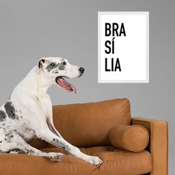 Quadro Decorativo Tipografia Brasília 45x34cm:moldura Preta - 1