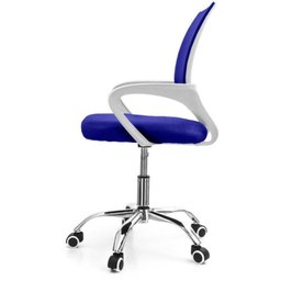Cadeira de Escritório Secretária Base Cromada com Rodinha Fortt Lisboa Azul - Csf02-a - 6
