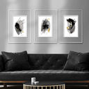 Ver imagem 2 de Kit 3 Quadros Decorativos Folhas Aquarela 40x60cm + Moldura Boiserie