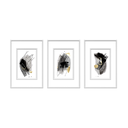 Ver imagem 1 de Kit 3 Quadros Decorativos Folhas Aquarela 40x60cm + Moldura Boiserie