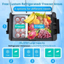 Takywep Geladeira Portátil 37qt 12v para Carro, Camping e Viagem - 2