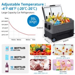 Takywep Geladeira Portátil 37qt 12v para Carro, Camping e Viagem - 3