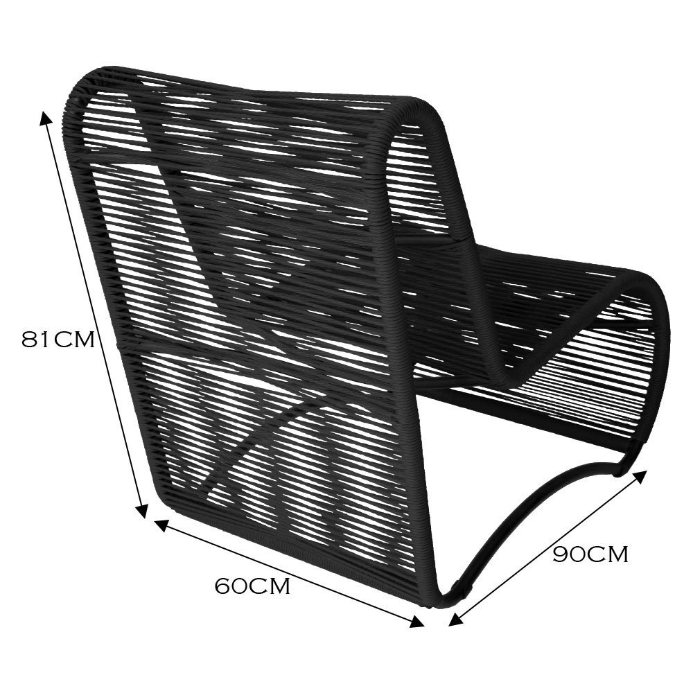 Poltrona para Área Externa Portugal em Alumínio e Cordão de Fibra Sintética - 4