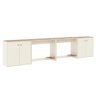 Conjunto de Escritório 4 Peças Smart Office 2 Mesas e 2 Aparador Buffet - Off White e Cedro - 9