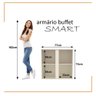 Conjunto de Escritório 4 Peças Smart Office 2 Mesas e 2 Aparador Buffet - Off White e Cedro - 2