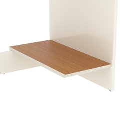 Conjunto de Escritório 4 Peças Smart Office 2 Mesas e 2 Aparador Buffet - Off White e Cedro - 5