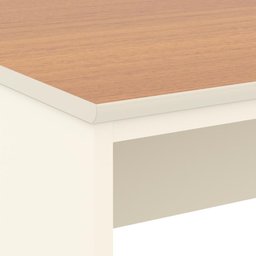Conjunto de Escritório 4 Peças Smart Office 2 Mesas e 2 Aparador Buffet - Off White e Cedro - 4