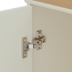 Conjunto de Escritório 4 Peças Smart Office 2 Mesas e 2 Aparador Buffet - Off White e Cedro - 7