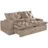 Sofá 4 Lugares Elegance Retrátil e Reclinável com Tecido Suede de 230cm Cor Bege - 1