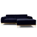Ver imagem 1 de Sofá 3 Lugares Lisboa D07 com Chaise Direita 230cm Veludo Marinho - D’Rossi