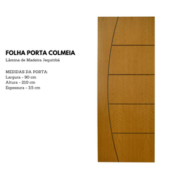 Kit Porta Madeira Frisada 4022 - 90x210 + Trilho Correr 1,80 Natural + Brinde - 2