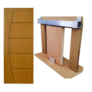 Kit Porta Madeira Frisada 4022 - 90x210 + Trilho Correr 1,80 Natural + Brinde