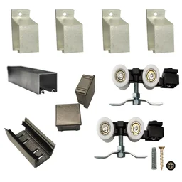 Kit Porta Madeira Frisada 4022 - 90x210 + Trilho Correr 1,80 Natural + Brinde - 4