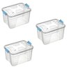 Kit 3 Organizador Plástico Grande  Box Transparente 56 Litros - 1