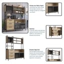 Ver imagem 6 de Cozinha Compacta com 3 Gavetas e 3 Portas de Vidro Marrom/Oak/Preto