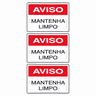 Combo 3 Placas De Sinalização Aviso Mantenha Limpo 30x20 Acesso - S-214 F9e - 3