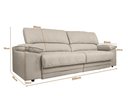 Ver imagem 2 de Sofá Leon 2,50m com Molas Retrátil Reclinável Velosuede - Netsofas - Bege
