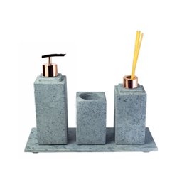 Kit Banheiro Bancada Lavabo Luxo em Pedra Sabão N05 Rosê Industria São Jose 013e015e017e1177INDSJ - 1