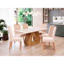 Ver imagem 2 de Conjunto Sala de Jantar Mesa Agata 160 Cm e 6 Cadeiras Paola Wood Cimol Nature/off White/madeira/