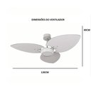 Ver imagem 6 de Ventilador de Teto Com Controle Remoto Natuvent Dahlia Led 3 Pás Madeira Branco 6500k Branco Frio, L