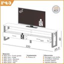 Ver imagem 2 de Rack para Tv até 60 Polegadas 02 Gavetas 220cm Estilo Industrial Freijó Preto Fosco Dalla Costa