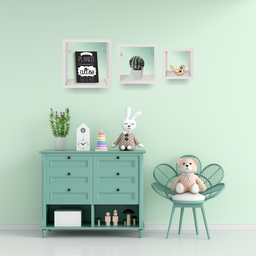 Kit Nicho Quarto de Bebê 3 Peças MDF Branco 29-24-19 cmx15 cm - 2