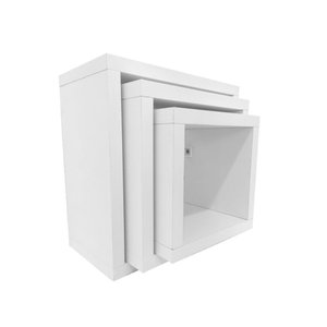Kit Nicho Quarto de Bebê 3 Peças MDF Branco 29-24-19 cmx15 cm